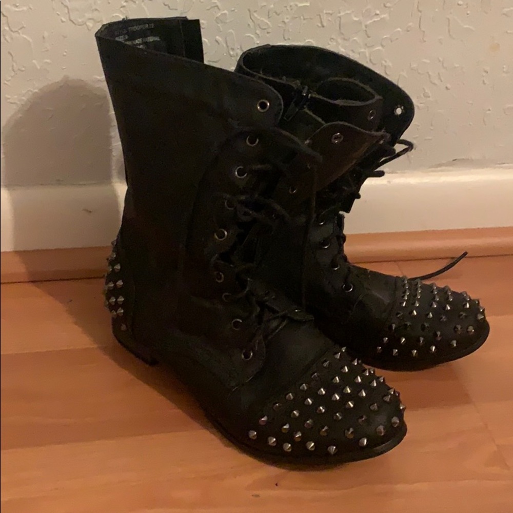 Studded combat boots